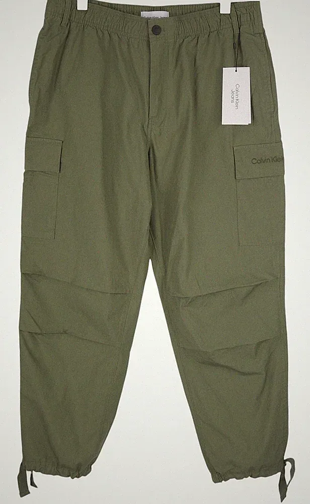 CALVIN KLEIN Essential Regular Herren Cargohose XL Grün Logo