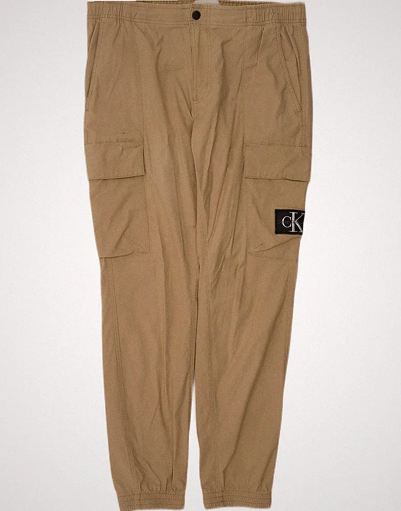 Calvin Klein Herren Jogginghose Cargo Hose Große W34 L29 Beige Baumwolle VB08