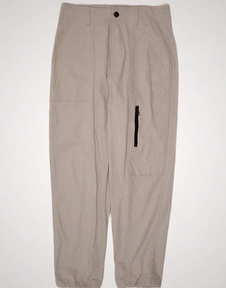 CALVIN KLEIN Herren Jogginghose Cargo Hose W30 L28 weiß Baumwolle CM16