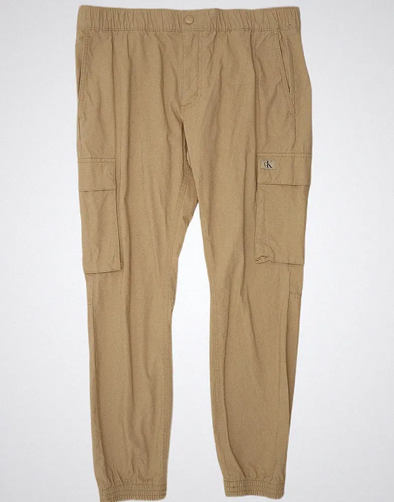 Calvin Klein Herren Jogginghose Cargo Hose W34 L30 Beige Baumwolle BI05