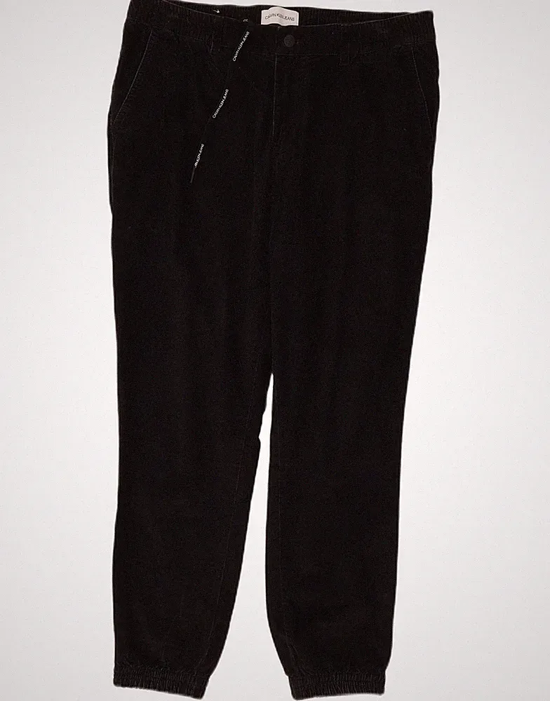 Calvin Klein Herren Jogginghose Cordhose Große W36 L28 Schwarz Baumwolle CL07