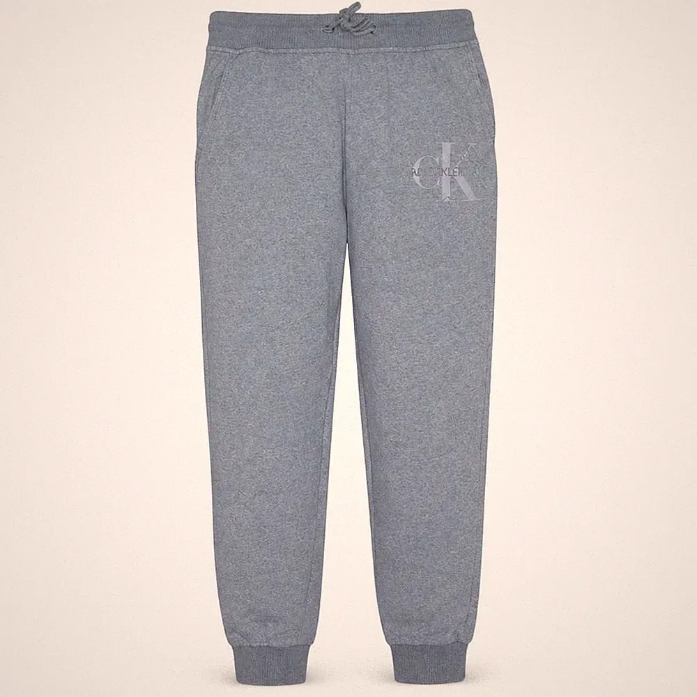 Calvin Klein Jeans Herren Jogginghose Gr. XL Grau Freizeit Gummibund Logo
