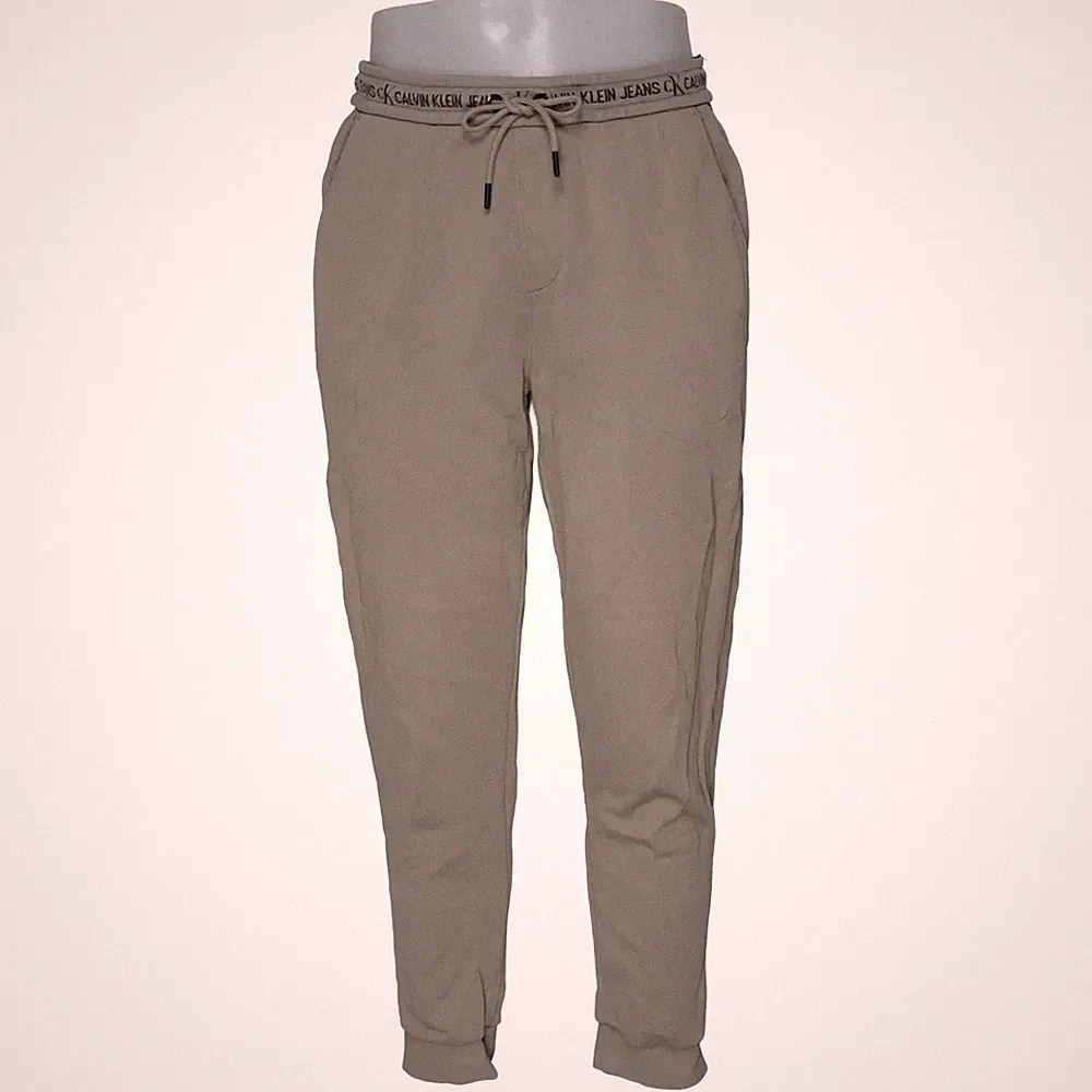 Calvin Klein Jeans, Jogginghose, Größe: L, Beige, Baumwolle, Einfarbig #cF1