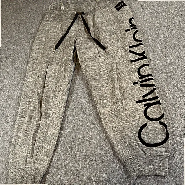 Calvin Klein Jeans Men's Black Graphic Text Zipper Pocket Sweatpants Size L