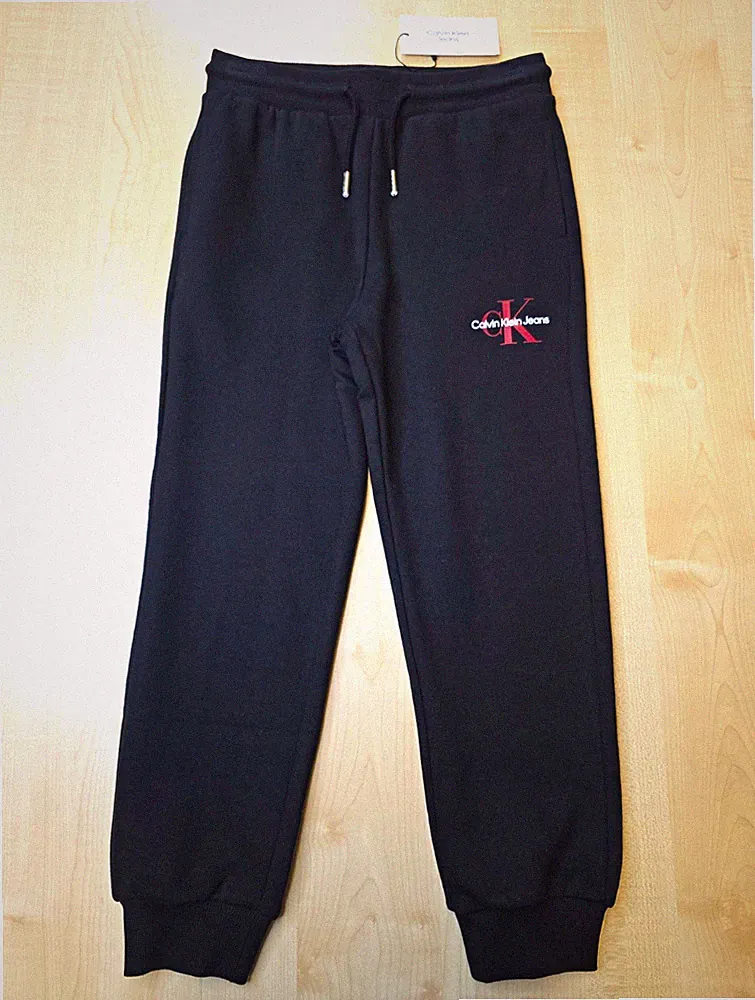 Calvin Klein Jeans Monogram Logo Sweatpants Kinder Gr. 8 Jahre Schwarz 79 Uvp