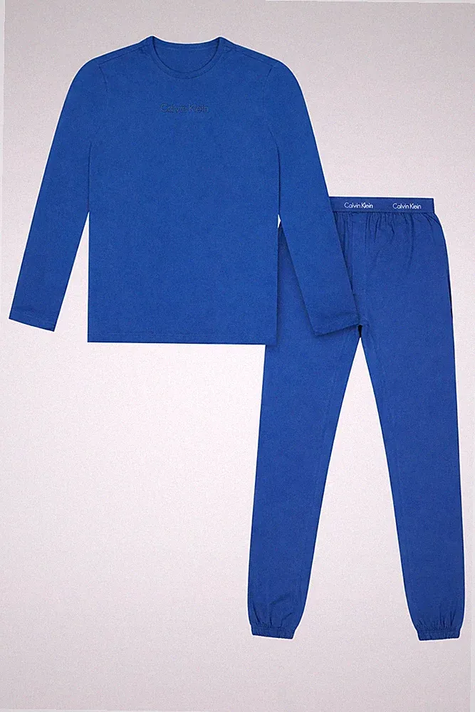 Calvin Klein LS Tee Jogger Herren Pyjama Set Dark Denim