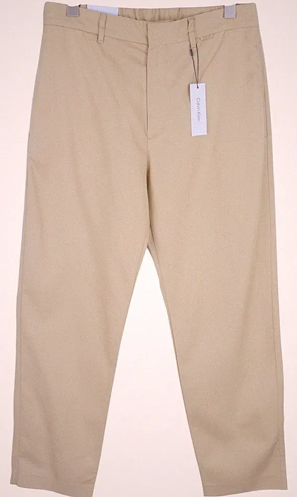 Calvin Klein Piece Dyed Tencel Tapered Herren Hose W33/L32 Braune Leinen Blend