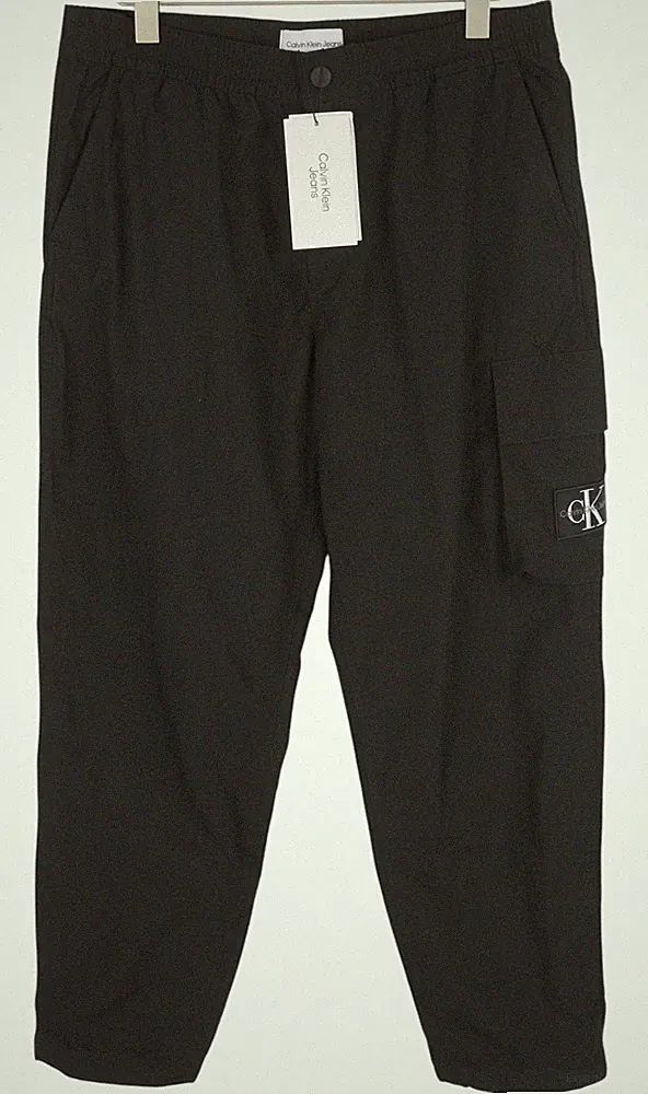 CALVIN KLEIN Utility Cotton Pop Cargo Herrenhose 2XL Schwarz Logo
