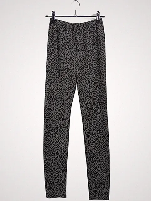 Calzedonia Damen Jogginghose Leggings Grau Animal-Print Leopardenmuster Gr. 38
