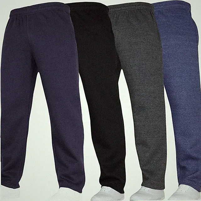 Carabou Herren Fleece Hose Jogginghose dick Gym offener Boden Sport Laufhose