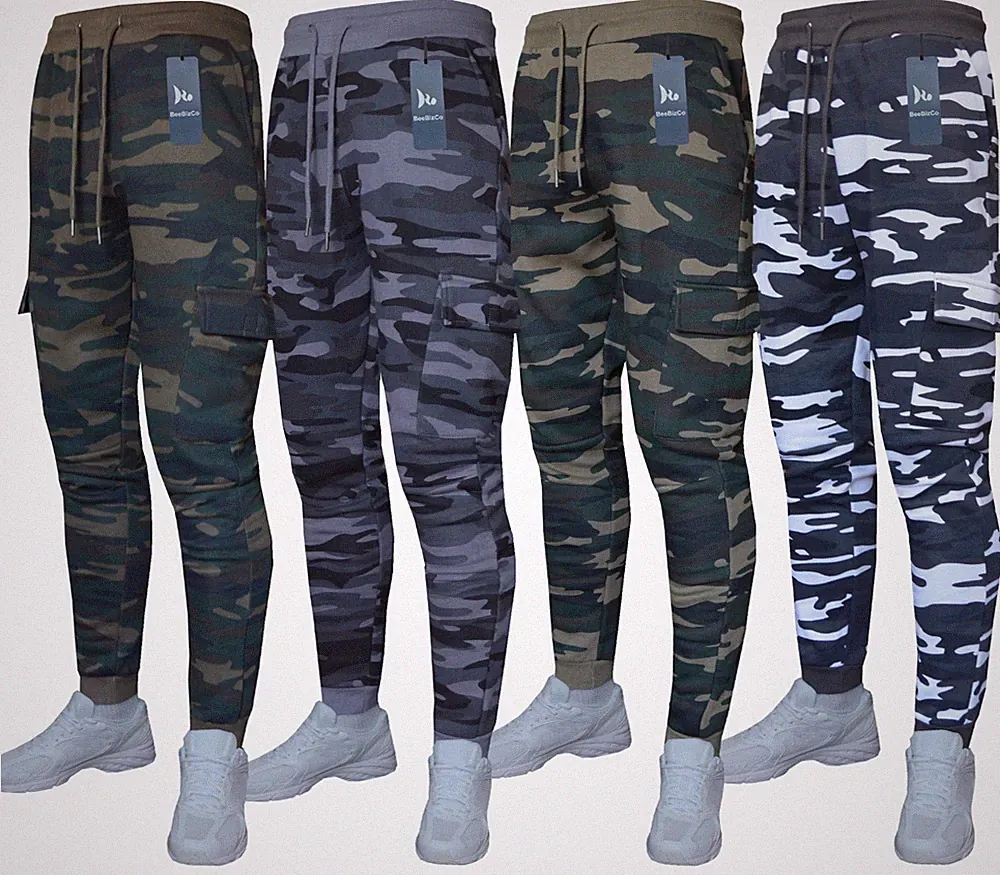 Cargo Jogginghose Camouflage Slim Fit Hose Fleece Freizeit Sweatpants von Beebizco