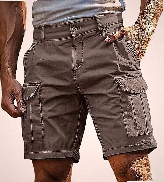 Cargohose Herren Kurz, Kurz Hose Knielang Cargo Shorts Stretch Arbeitsshort Mit