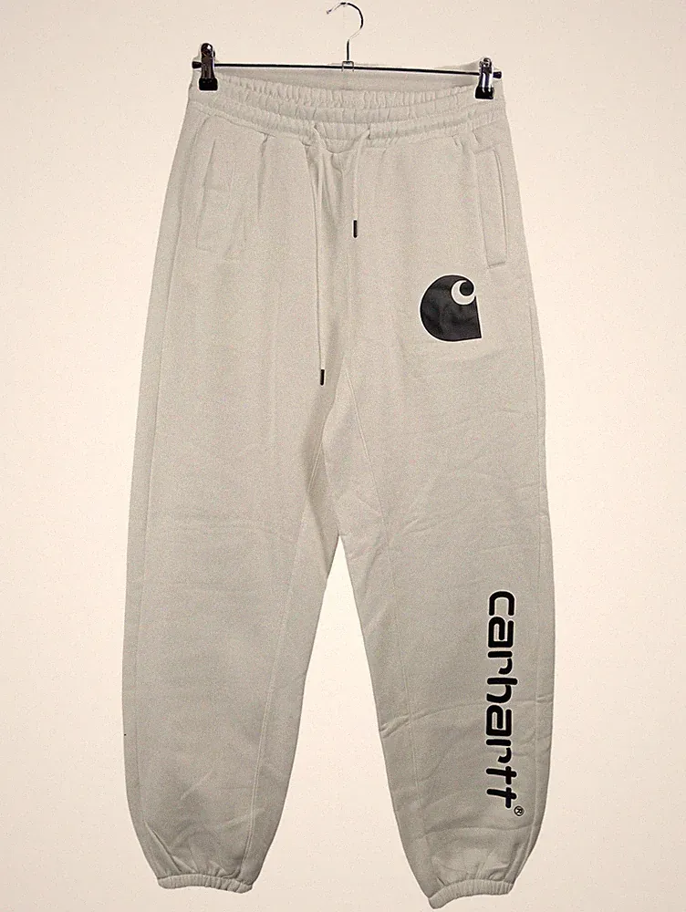 Carhartt Herren Jogginghose Sweatpants Weiß Logo-Print Gr. 54 XXL