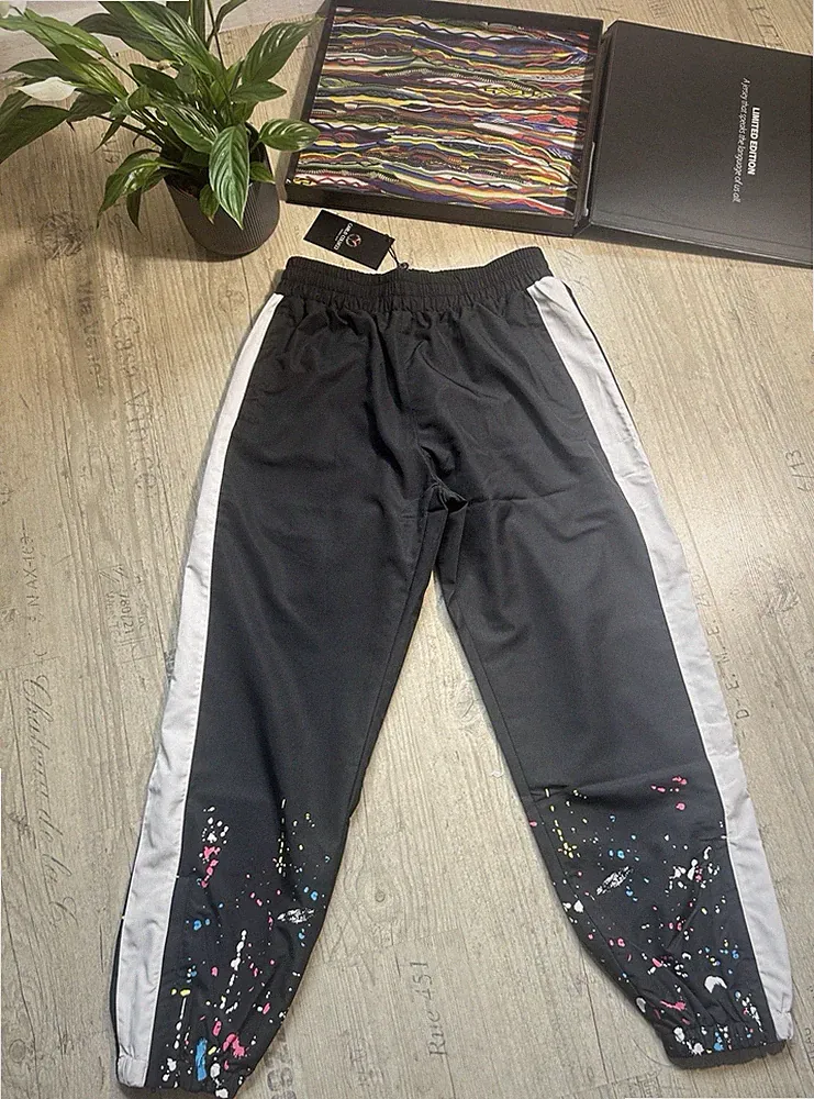 Carlo Colucci Jogginghose Herren S schwarz/weiß Sprenkel Polyester C3474