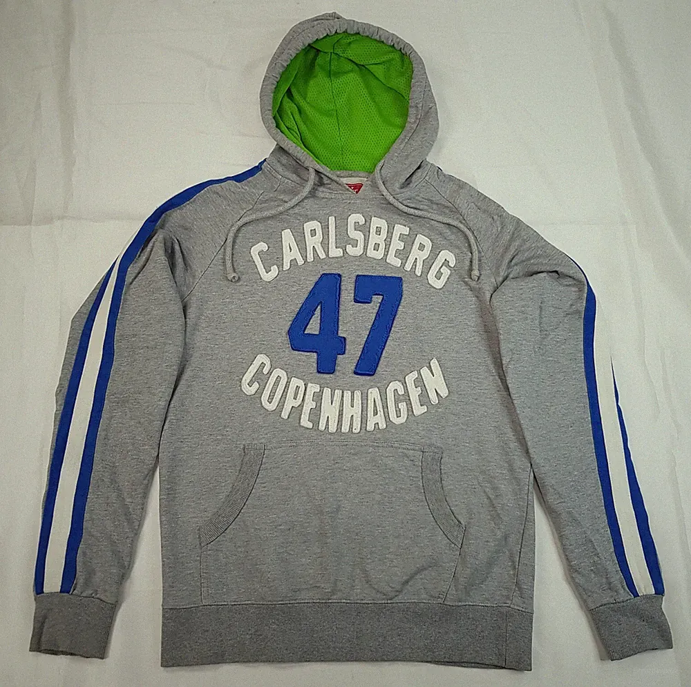 CARLSBERG LAGER GRÖSSE L LARGE HERREN GRAU BAUMWOLLE PULLOVER HOODIE SWEATSHIRT PULLOVER