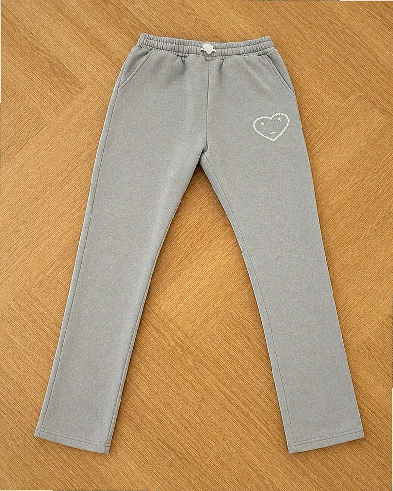 Carsickle Herren Jogginghose Grau S Baumwolle Fleece Herz-Logo, elast. Bund