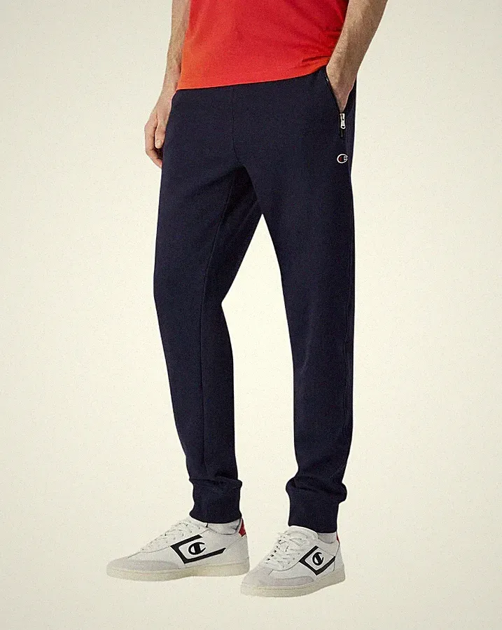 Champion Herren Hose Jersey Manschette Taschen Reißverschluss Art. 220804 - Blau