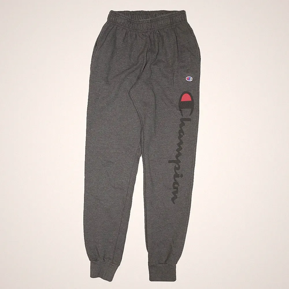 CHAMPION Herren Jogginghose Grau S W26 L32 Baumwollmischung Regular Enges Bein