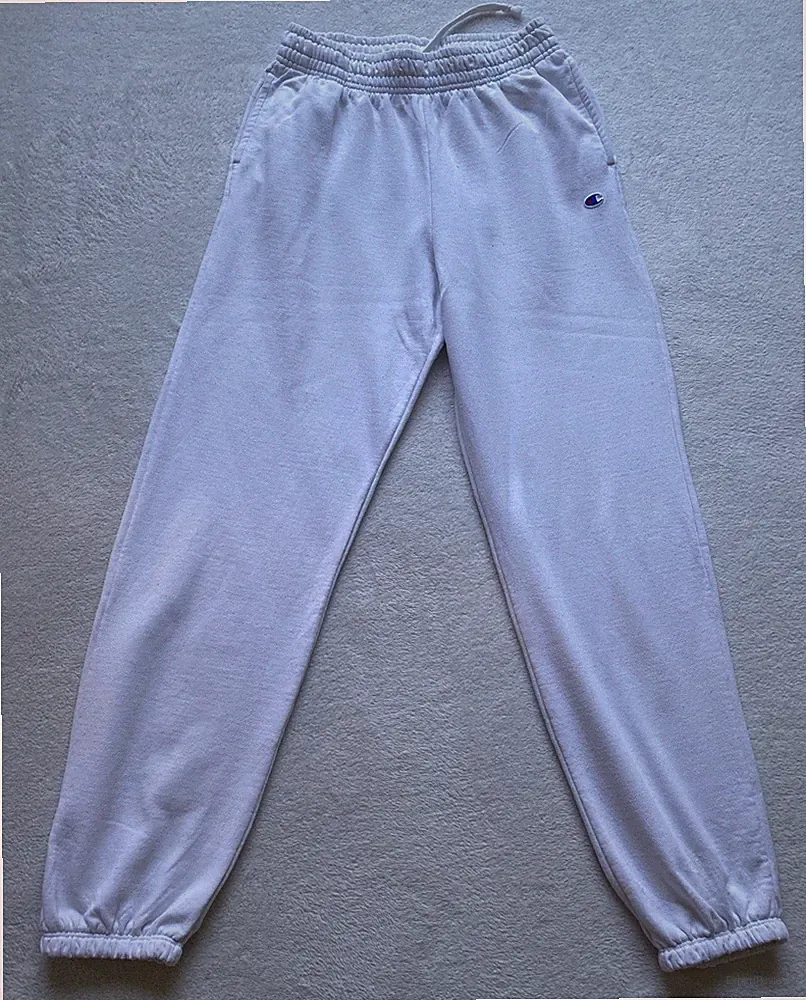 Champion Herren Jogginghose M Weiß Baumwolle mit Logo, Taschen & Kordelzug