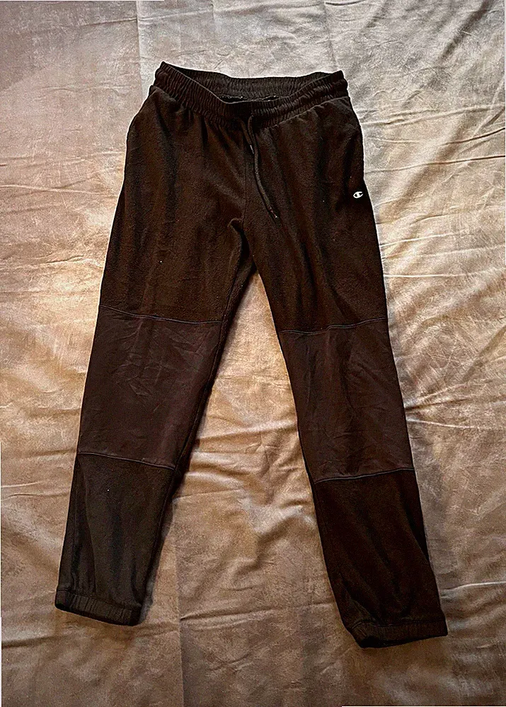 Champion Herren Jogginghose Schwarz Gr. M mit Zugband, Fleece, Tapered