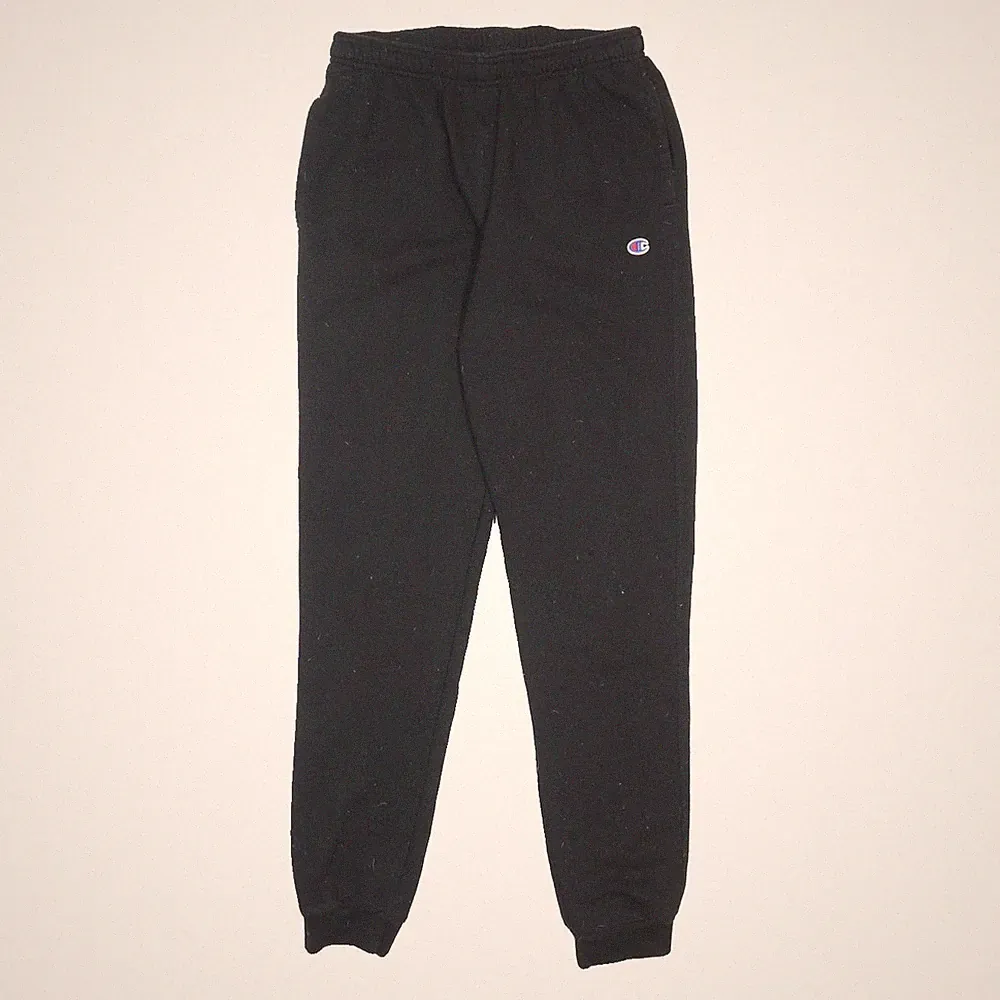 CHAMPION Herren Jogginghose Schwarz M W29 L29 Logo Slim Tapered