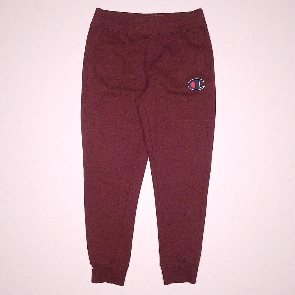 CHAMPION Herren Jogginghosen Maroon Slim Tapered W38 L32 Baumwollmix