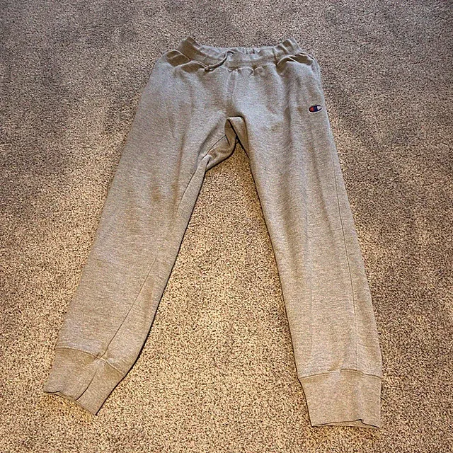 Champion Jogger Mens M Gray Reverse Weave Drawstring Fleece Sweatpants Logo