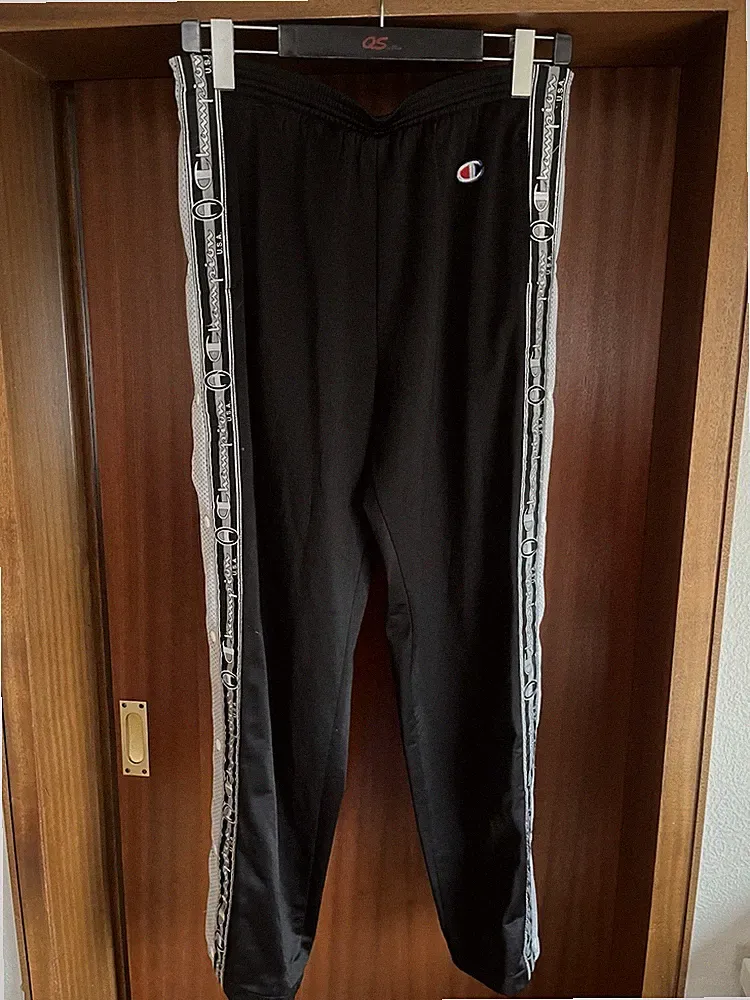 Champion Jogging Hose mit Knopfleiste Track Pants Gr. M vintage Knöpfe Adibreak