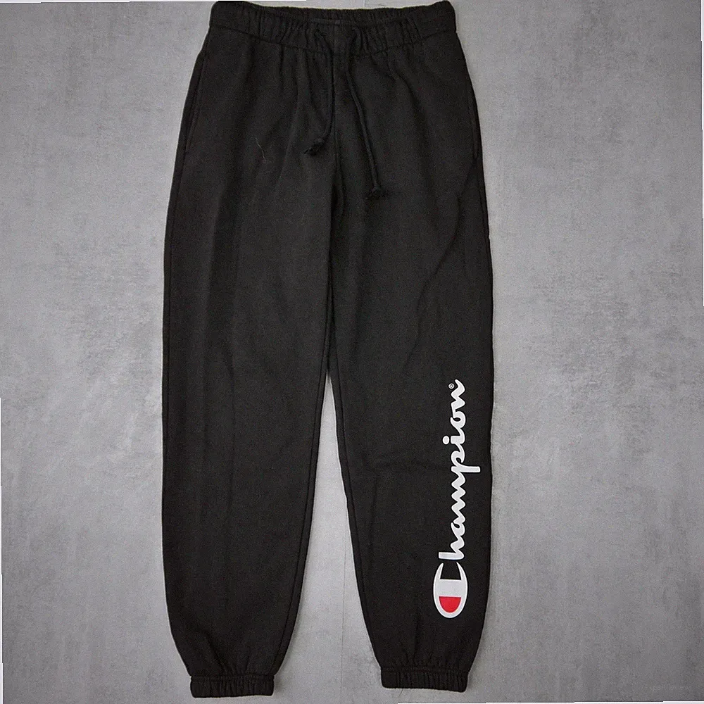 Champion Jogginghose Herren S Schwarz Script Logo Tapered Fit Sportwear