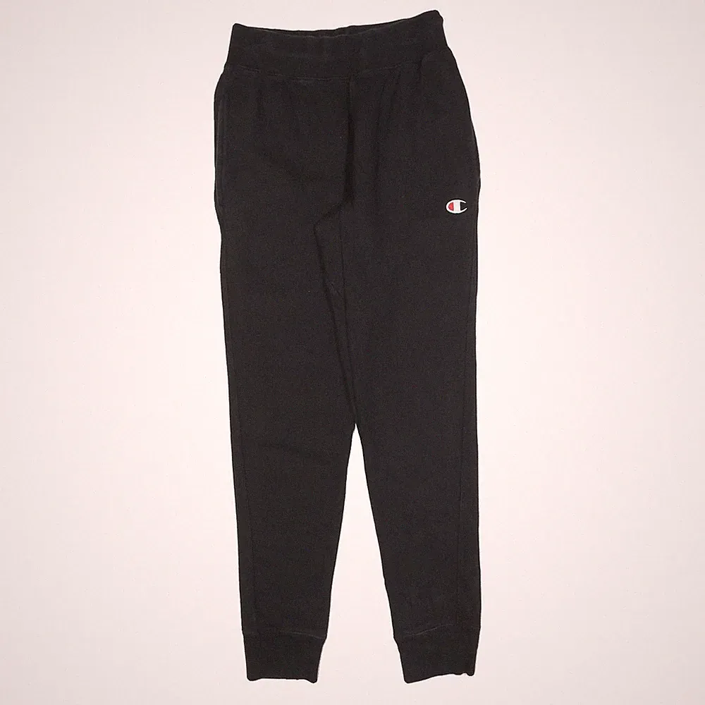 CHAMPION REVERSE WEAVE Herren Jogginghosen Schwarz S W26 L30 Slim Tapered