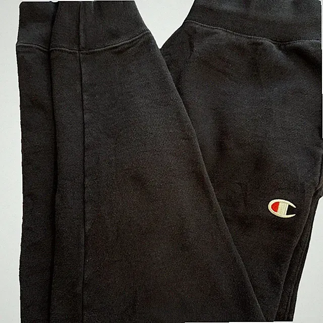 Champion Reverse Weave Joggers Mens Medium Black Sweatpants C Logo Cuffed M