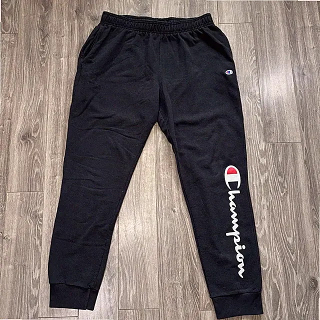 Champion Sweatpants Mens XL Black Spell Out Joggers Athletic Fleece Warm Up Gym