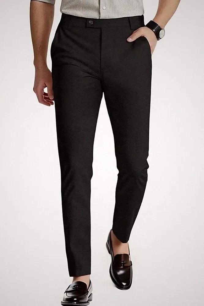 Chino Hose Herren Slim Stretch Anzughose Business Elegant Männer Regular Tape...