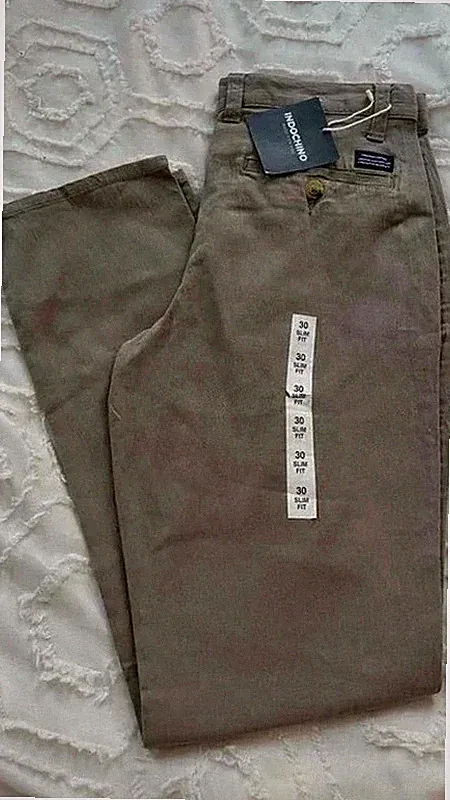 Chino Hose Indochino grau taupe Gr.30 (S) Slim Fit - Neu mit #lux20