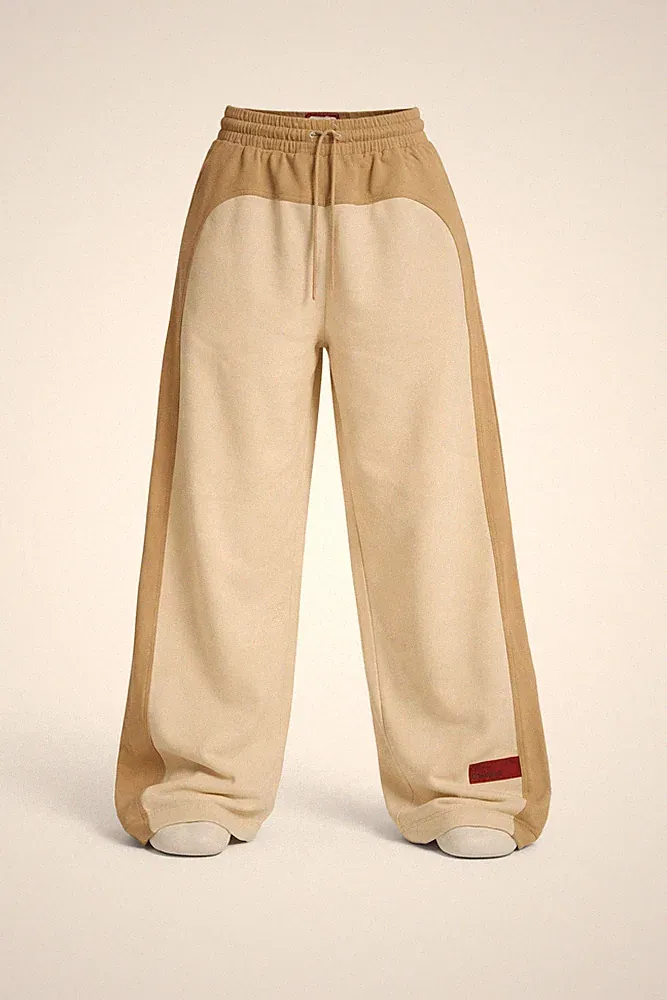CHNGE Unisex Baggy Oversized Kordelzug Core Wide-Leg Sweatpants Duo Khaki, 3XL
