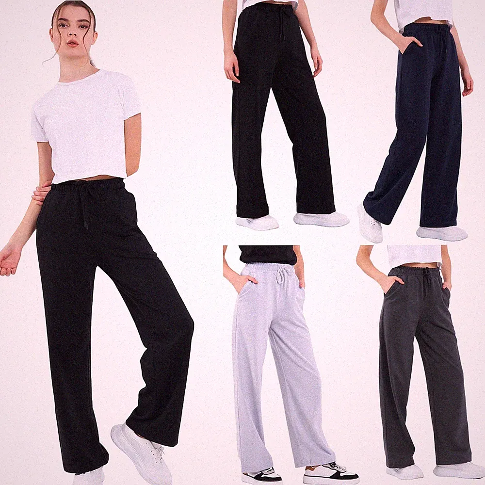 COMEOR Damen Lange Jogginghose-Capri 3/4 Sweatpants – Bequeme Jogginghose