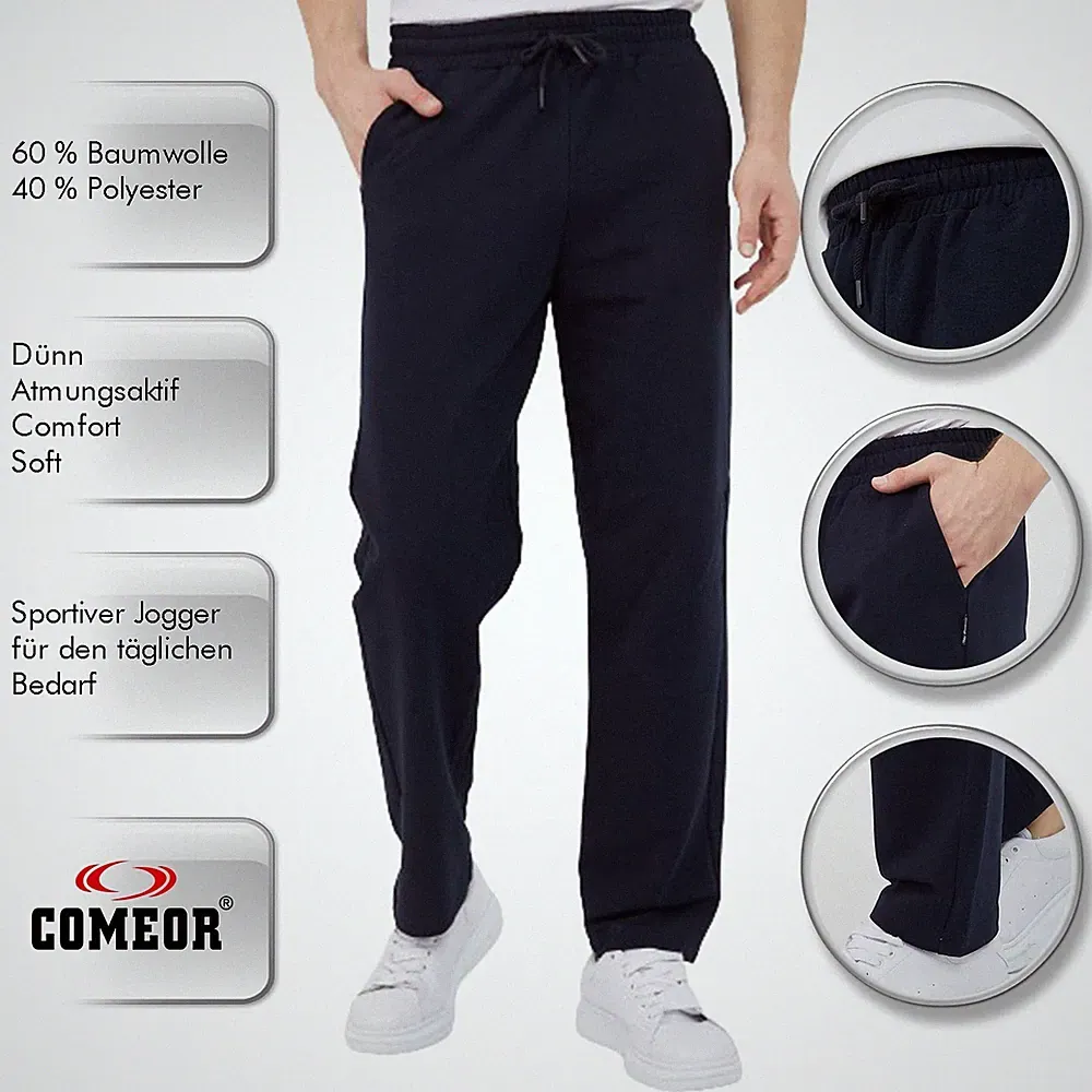 COMEOR Herren Jogginghose Baumwolle - Lange Sporthose Blau Größe