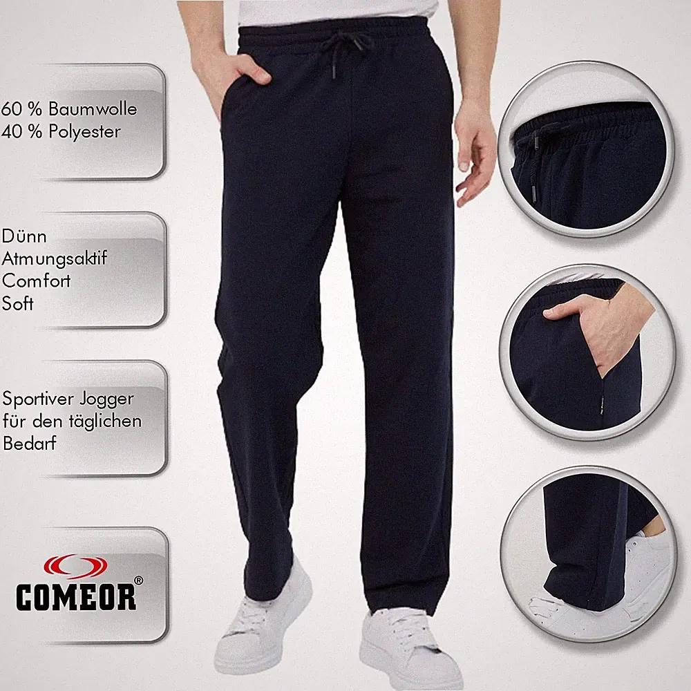 COMEOR Herren Jogginghose Baumwolle - Lange Sporthose Blau Größe