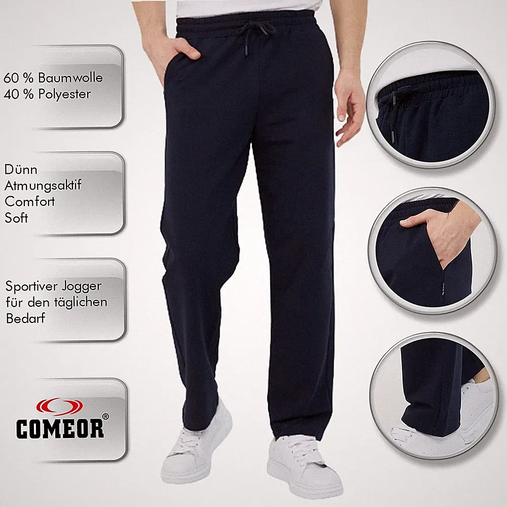 COMEOR Herren Jogginghose Baumwolle - Lange Sporthose Blau Größe