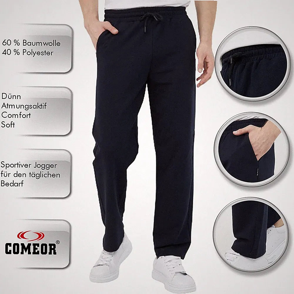 COMEOR Herren Jogginghose Baumwolle - Lange Sporthose Jogger Trainingshose Blau