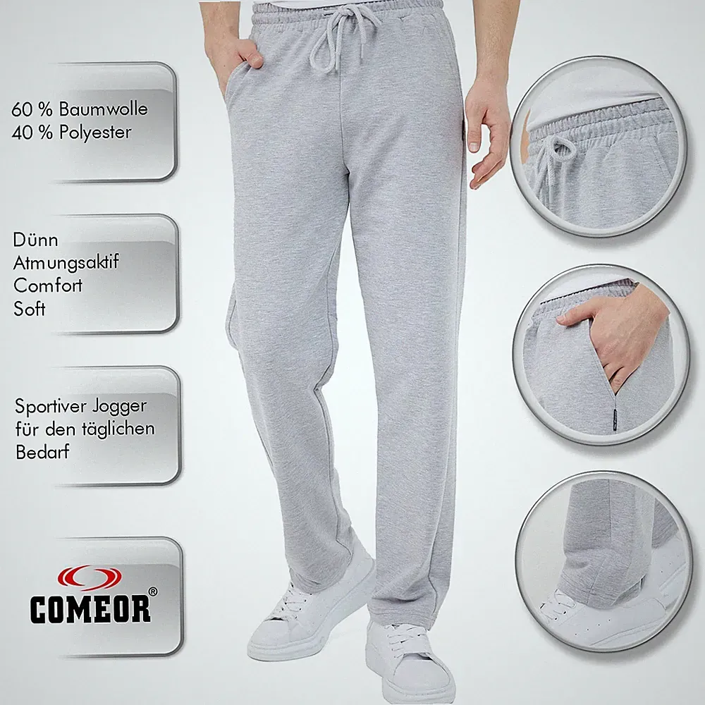 COMEOR Jogginghose Herren Baumwolle - Graue Sweathose Größe