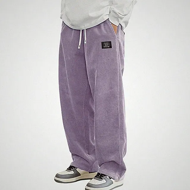 Cordhose Herren Baggy Jogginghose Elastische Taille Kordelzug Cargohose Lange