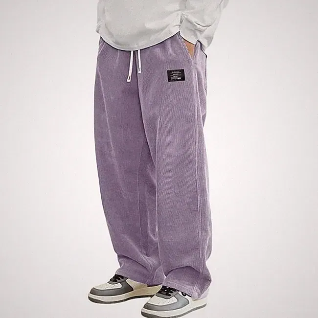 Cordhose Herren Baggy Jogginghose Lang Cord Hosen Mit Kordelzug Freizeithose