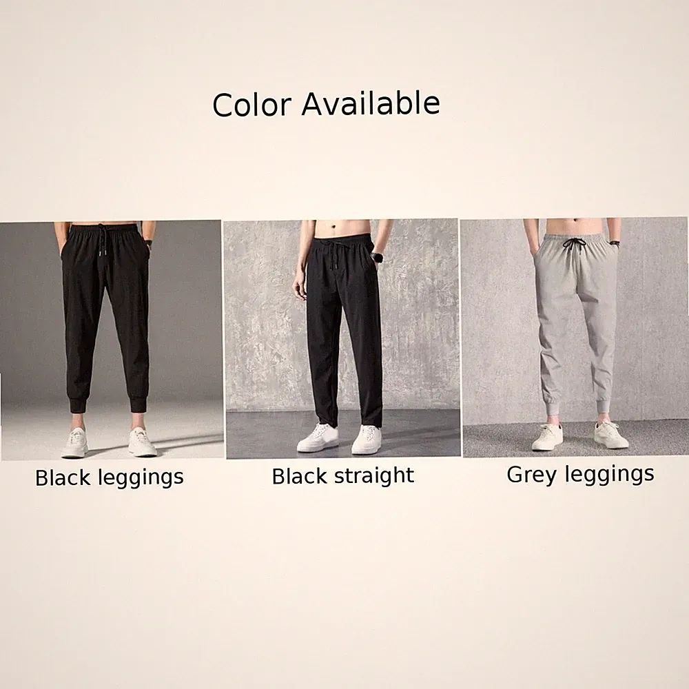 Cropped Jogginghose für Herren Polyester dünn leicht lockere Passform schwarz