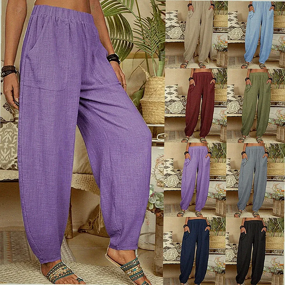 Damen Baggy Haremhose Freizethose Pumphose Sporthose Strandhose Jogginghose MLXL