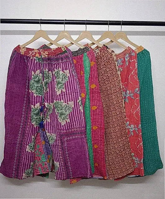 Damen bedruckt Kantha weites Bein gerade Palazzo Stil Hose Großhandel Mix Posten