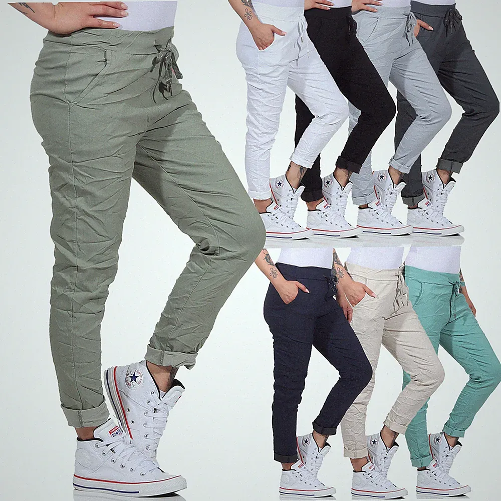 Damen Freizeithose Sommer Stretch Jogginghose Freizeit Boyfriend Baggyhose Sport