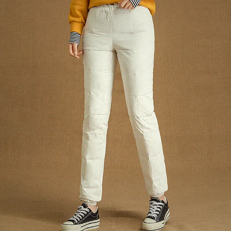 Damen Gepolstert Gesteppt Hose Puffer Hose Dick Jogginghose Warm Winter Außen