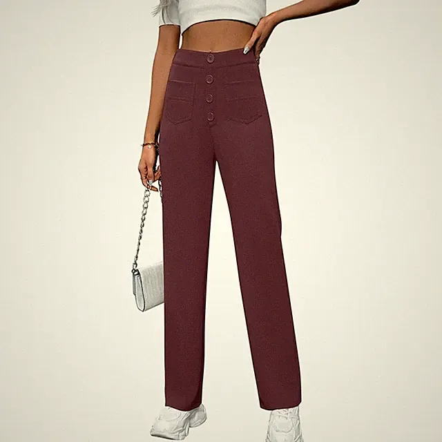 Damen Hoher Hosen Taille Weites Baggy Hosen Freizeithose Bein Sweatpants Jogging
