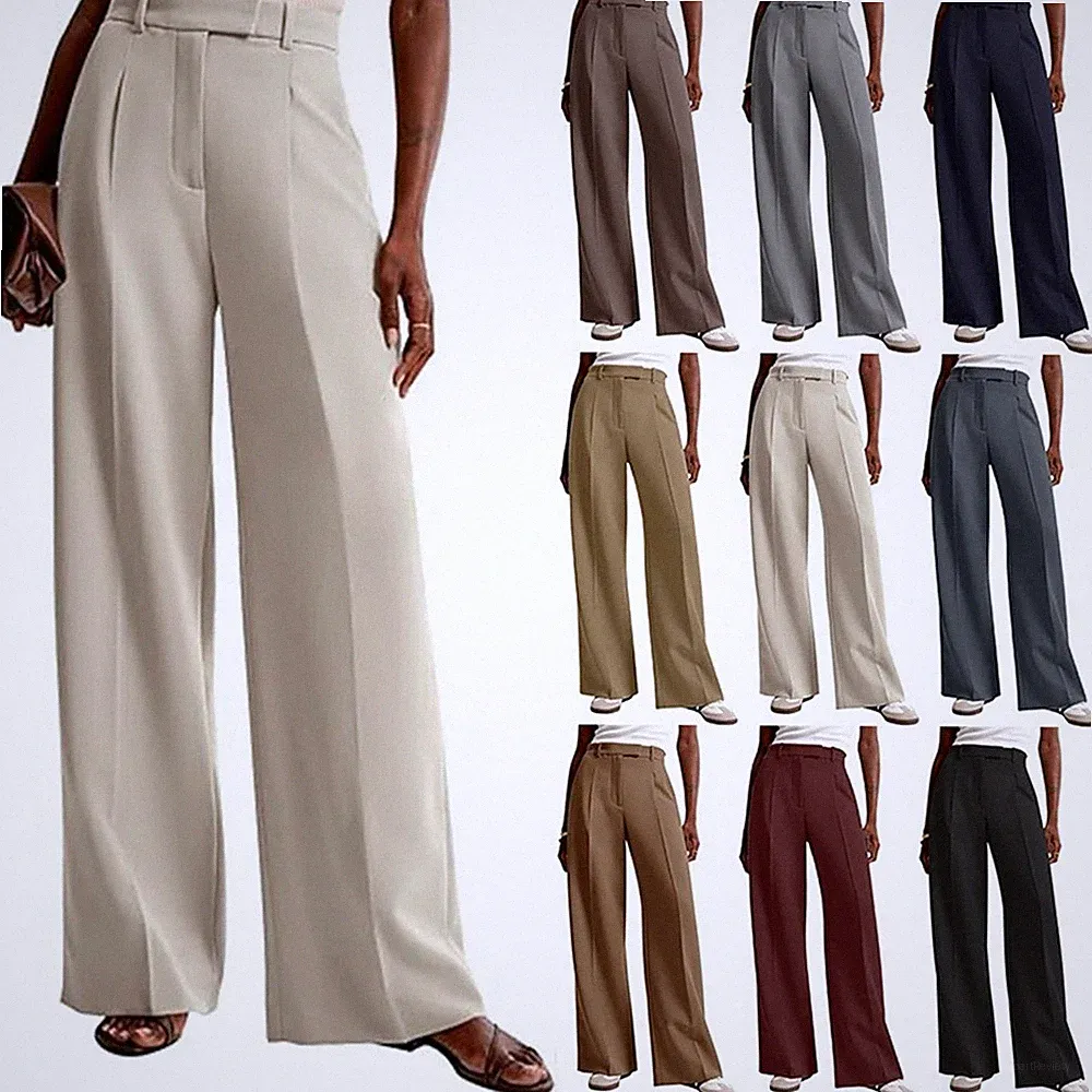 Damen Hoher Taille Weites Jogginghose Baggy Hosen Freizeithose Bein Sweatpants